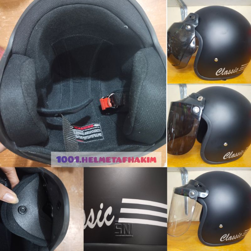 HELM BOGO CLASSIC ORIGINAL SNI/HELM ZIP BOGO CLASSIC PLUS KACA