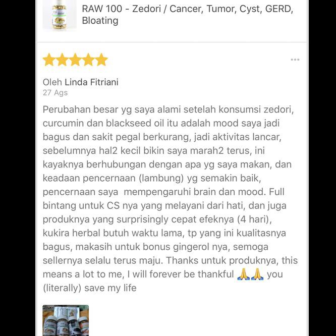 JKX2 RAW 100 - ZEDORI / CANCER, TUMOR, CYST, GERD, BLOATING QJQO