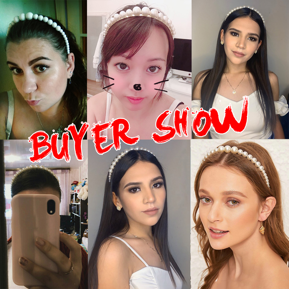 Bando Aksen Mutiara Gaya Korea Untuk Aksesoris Rambut Wanita