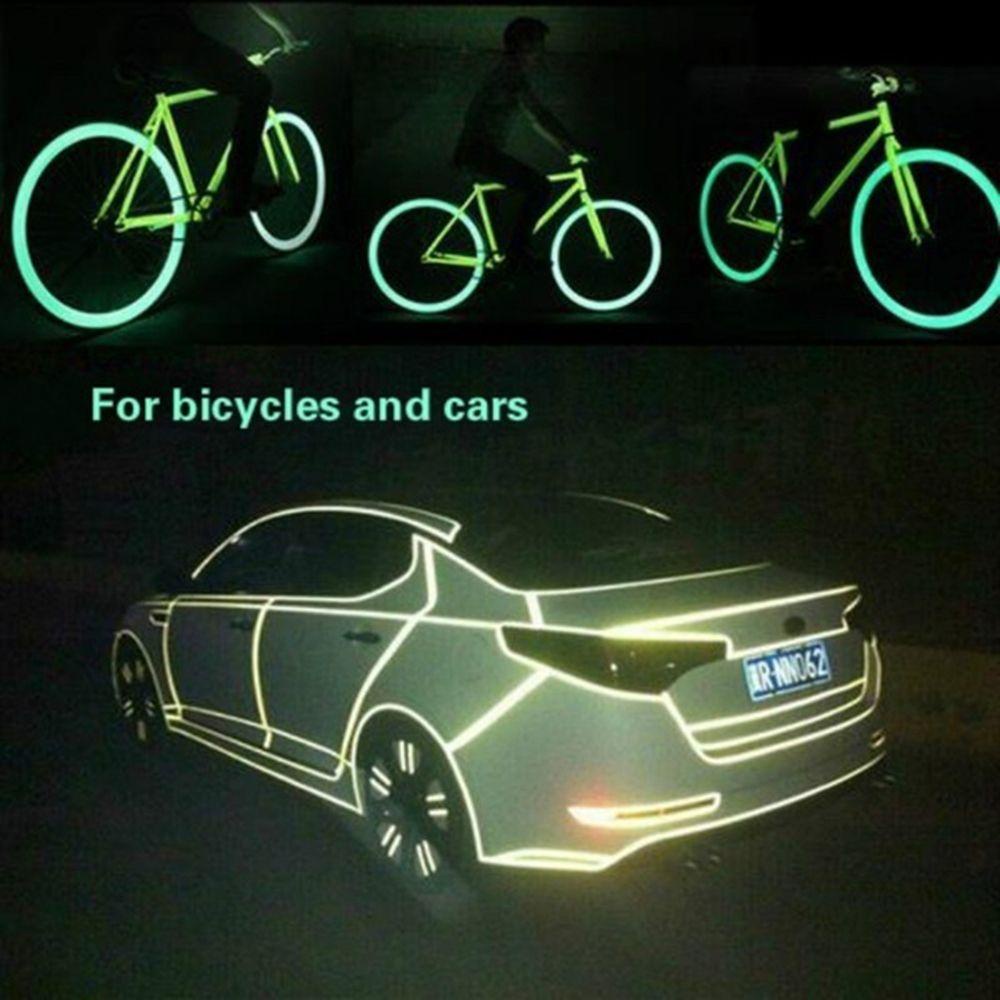 TOP Car reflective strip Warning Stickers Fashion Self-adhesive Safety Sign Glow In The Dark Green Fluorescent