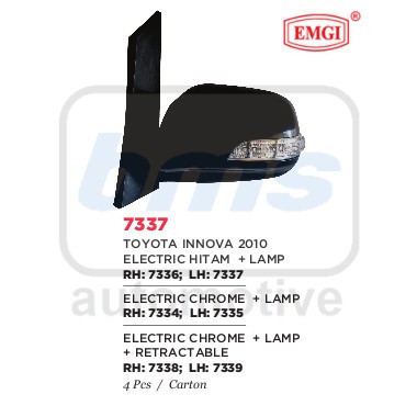 Spion Emgi Toyota Kijang Innova 2010 Krom Elektrik Lampu LH