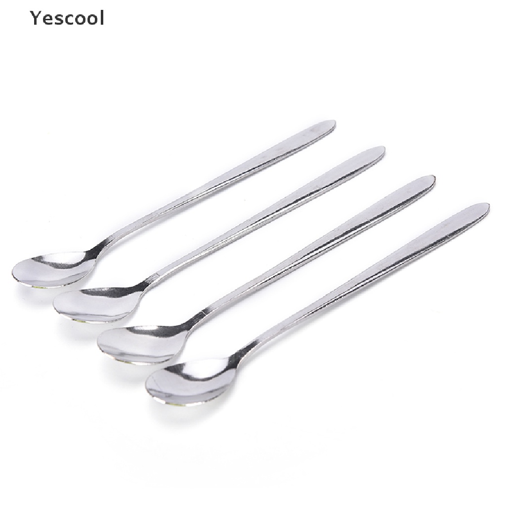 Yes Sendok Tehkopies Krim Gagang Panjang 16cm Bahan Stainless Steel