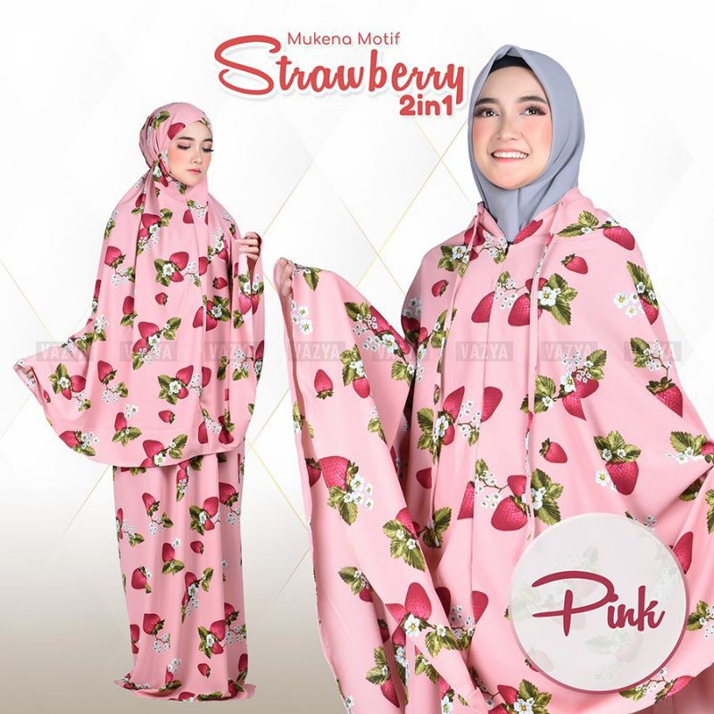 Mukena Strawberry 2in1 Dewasa