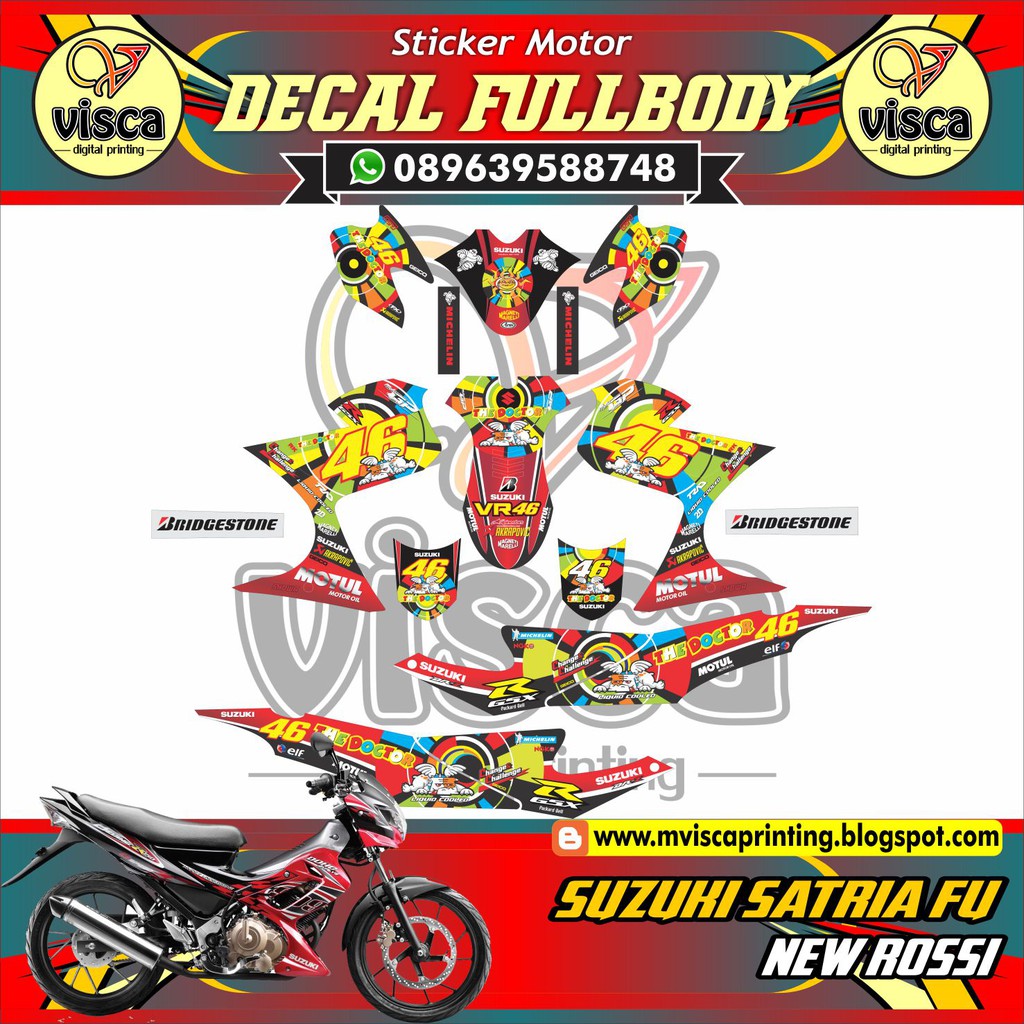 Stiker Motor Satria Fu Decal Motor Satria Fu Striping Satria Fu Vr