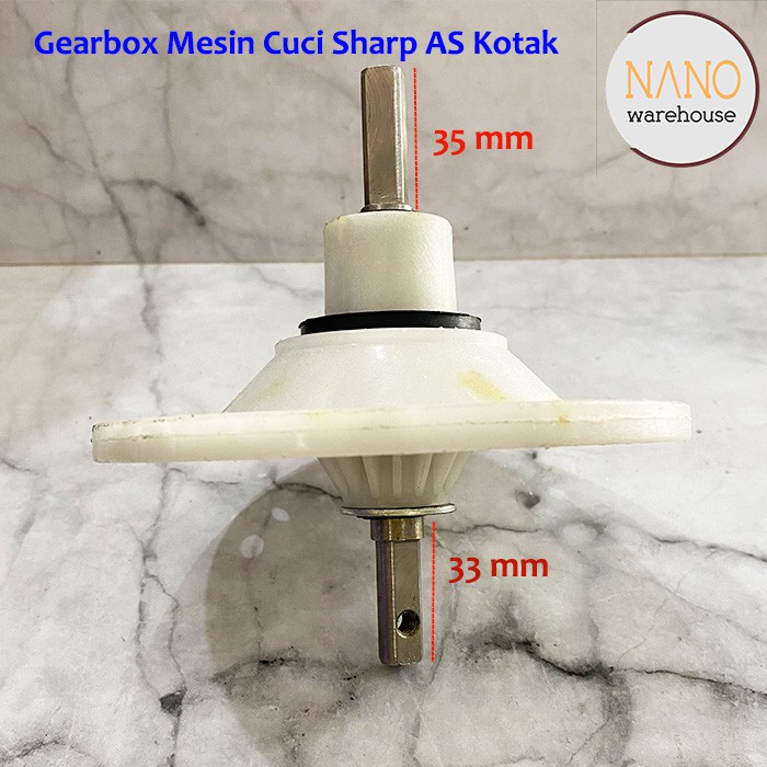 Gear Box Gearbox Mesin Cuci Sharp Tipis AS Kotak Petak Tanpa Pully