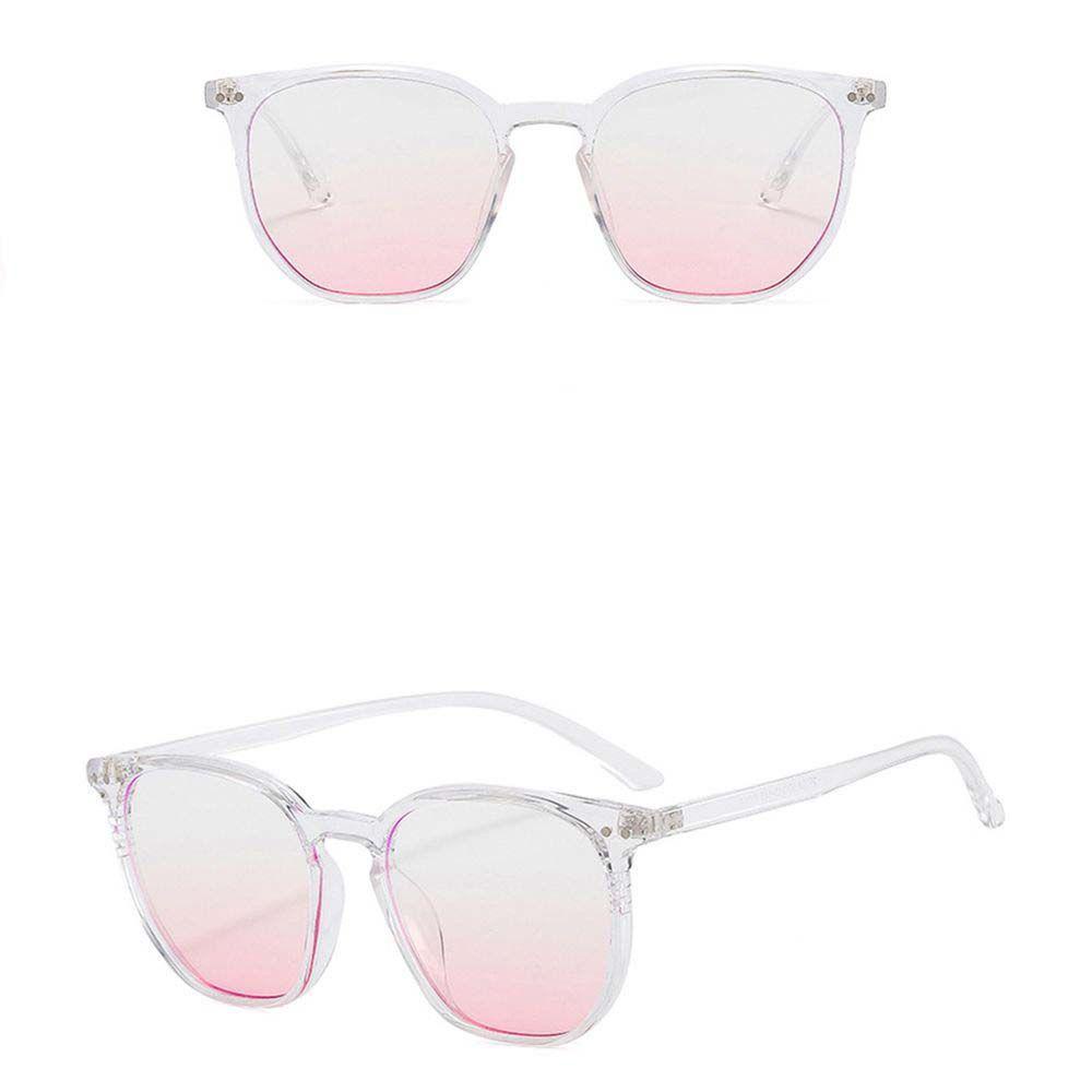 Mxbeauty Polygon Blush Sunglasses Personality Simple Anti Blue Light Protection Glasses Kacamata Blush Korea Laki-Laki Beras Kuku Anti Radiasi Kaca Gradien Pink Wanita Kacamata