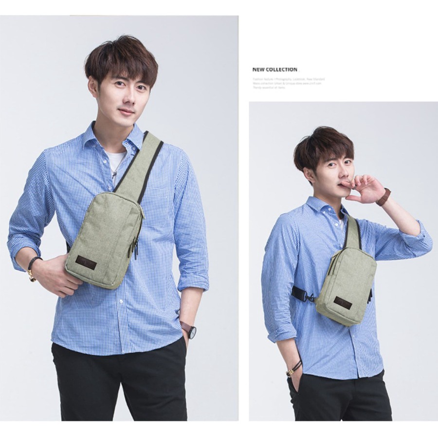tas selempang pria anti air tas pria tas selempang tas cowok tas selempang laki laki Tas Bahu Pria Waistbag Anti Air Tas Dada Distro Sling Bag Pria Bahan Kanvas Premium High Quality Kasual Termurah Terbaru
