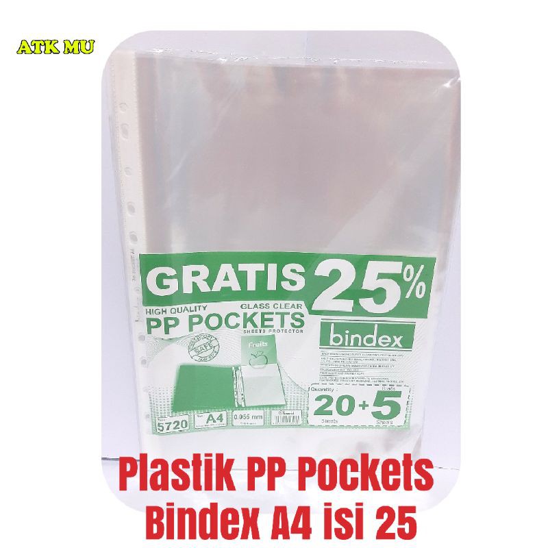 

Plastik PP Pockets A4 Isi 25 (20+5) Sheet Bindex 5720