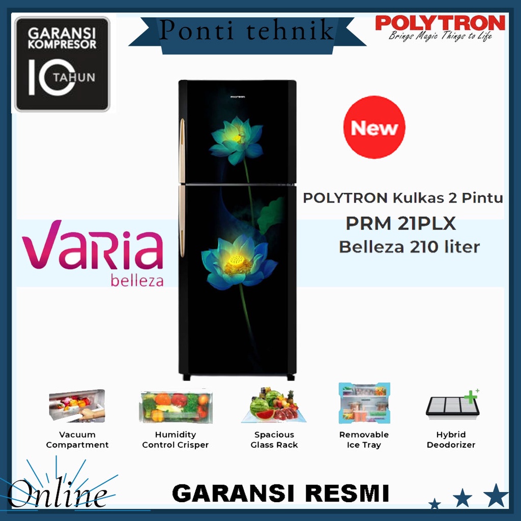 KULKAS POLYTRON BELLEZA PRM-21PLX 2 PINTU