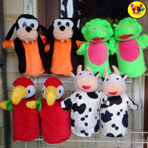 Boneka Tangan Kartun/Karakter/Goofy gufi/ Baby Bop/Makau Merah/Sapi 30 cm Murah