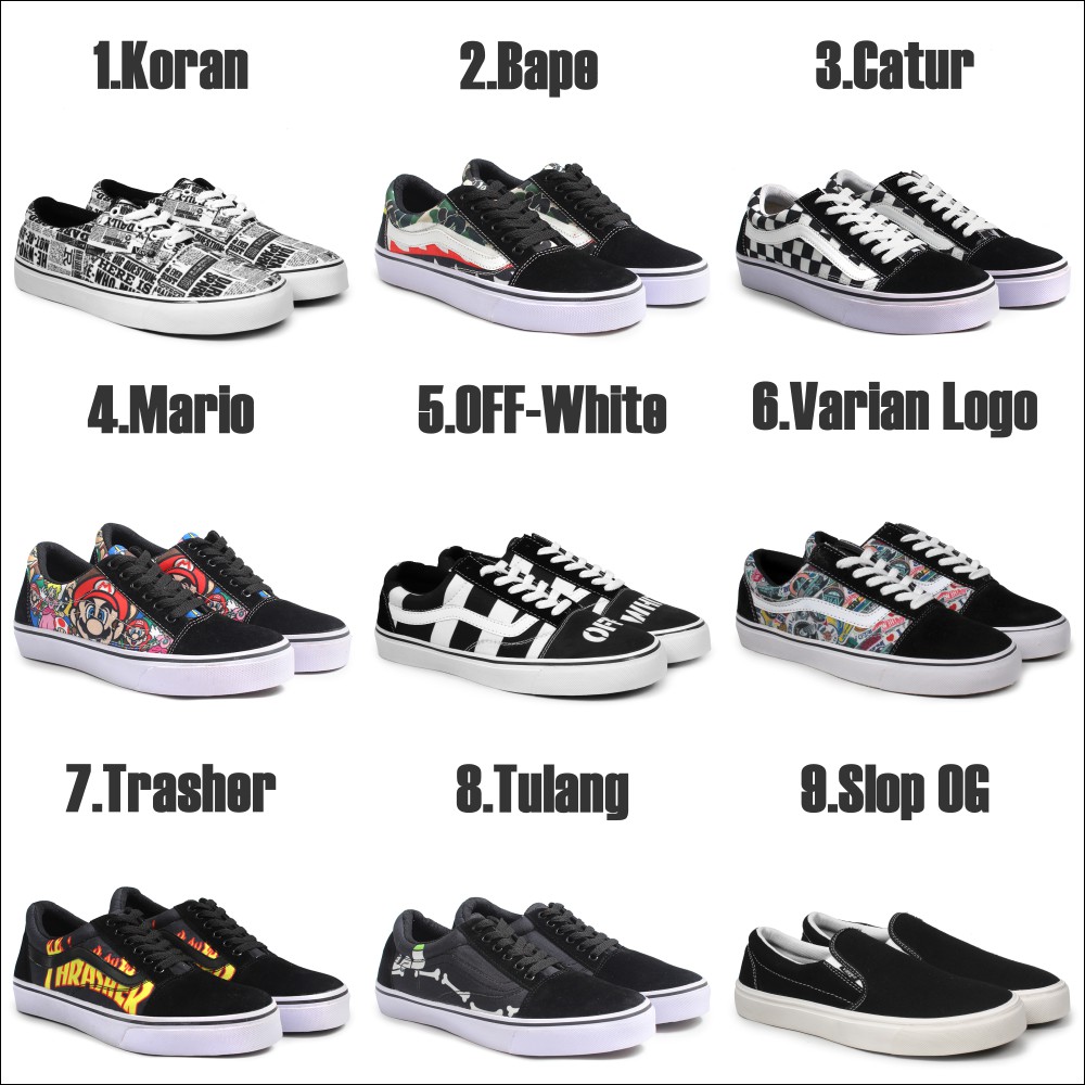 BISA[COD] SEPATU SNEAKERS PRIA VANS MOTIF PRINTING SEPATU HANGOUT NONGKRONG MURAH KEREN BAHAN KANVAS