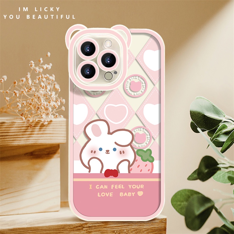 Soft Case Silikon Motif Kartun Beruang Kelinci Untuk iPhone 13 12 11 Pro Max X Xr Xs Max SE 2020 8 7 6 6s Plus