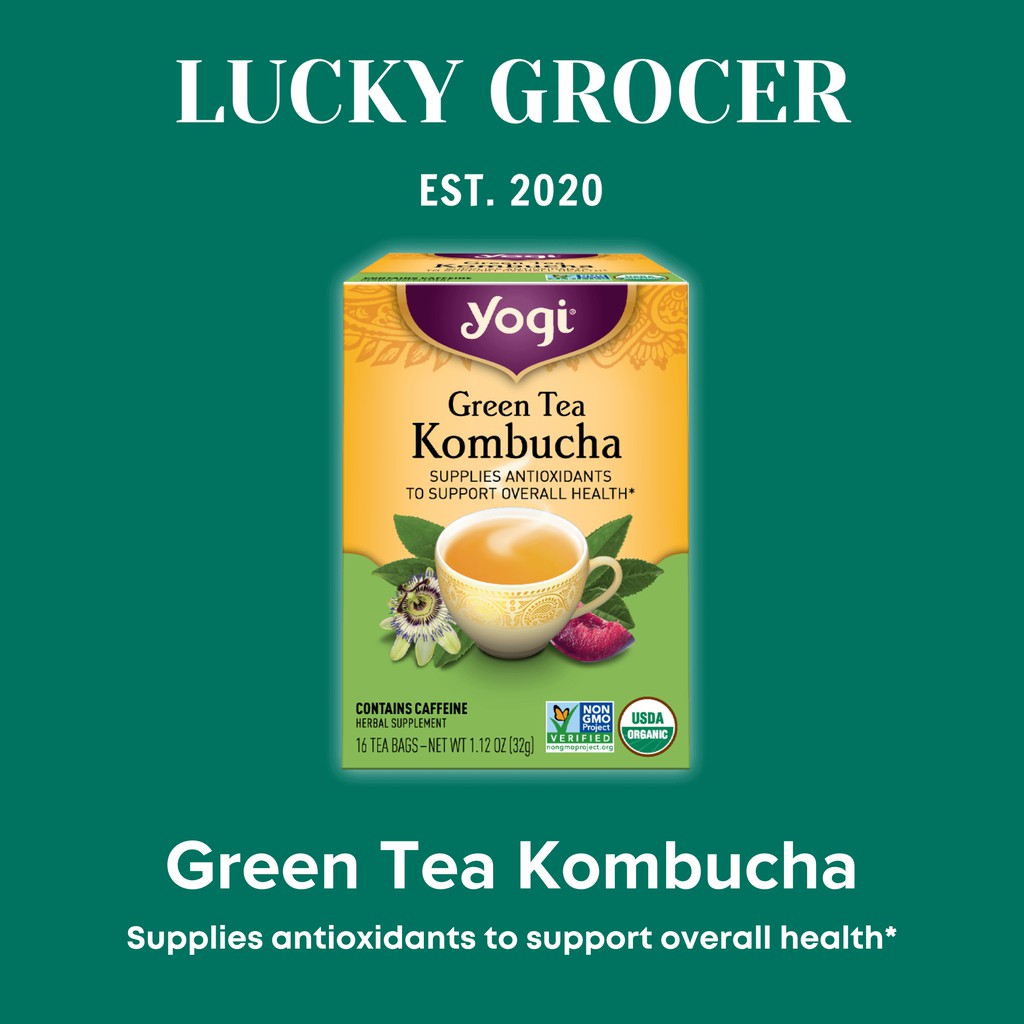 

Yogi Tea Green Tea Kombucha Teh Hijau Spearmint Antioksidan Organik Herbal Sehat Bugar 15mg Caffeine