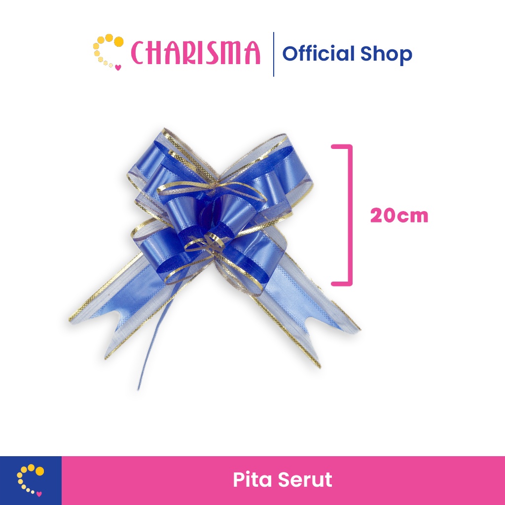 Charisma Pita Tarik Panjang  - Pita Tarik Serut Lis Emas - Pita Serut Kado Aksesoris Parcel Hiasan S