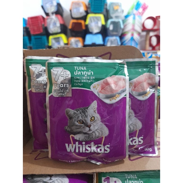 (24 pcs) 1 Box Whiskas Sachet Adult 7+ - Rasa Tuna