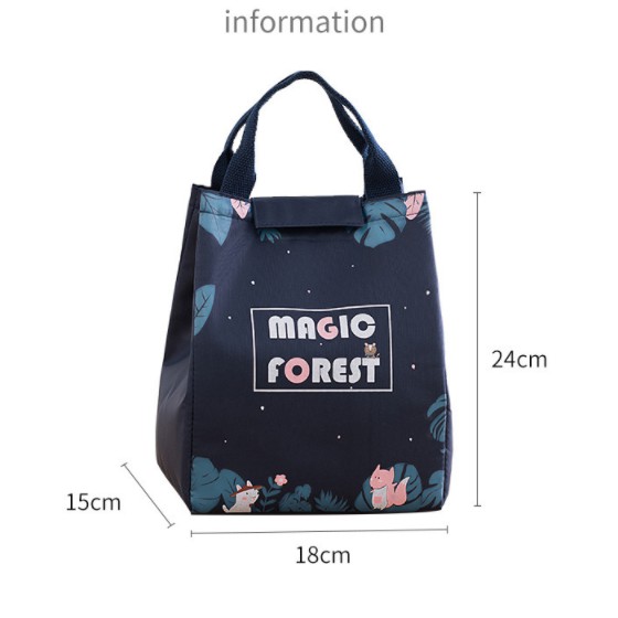 Tas Cooler Bag Tema Gelap Ukuran BESAR / Tas Bekal / Tas Kantong Asi / Canvas Lunch Bag