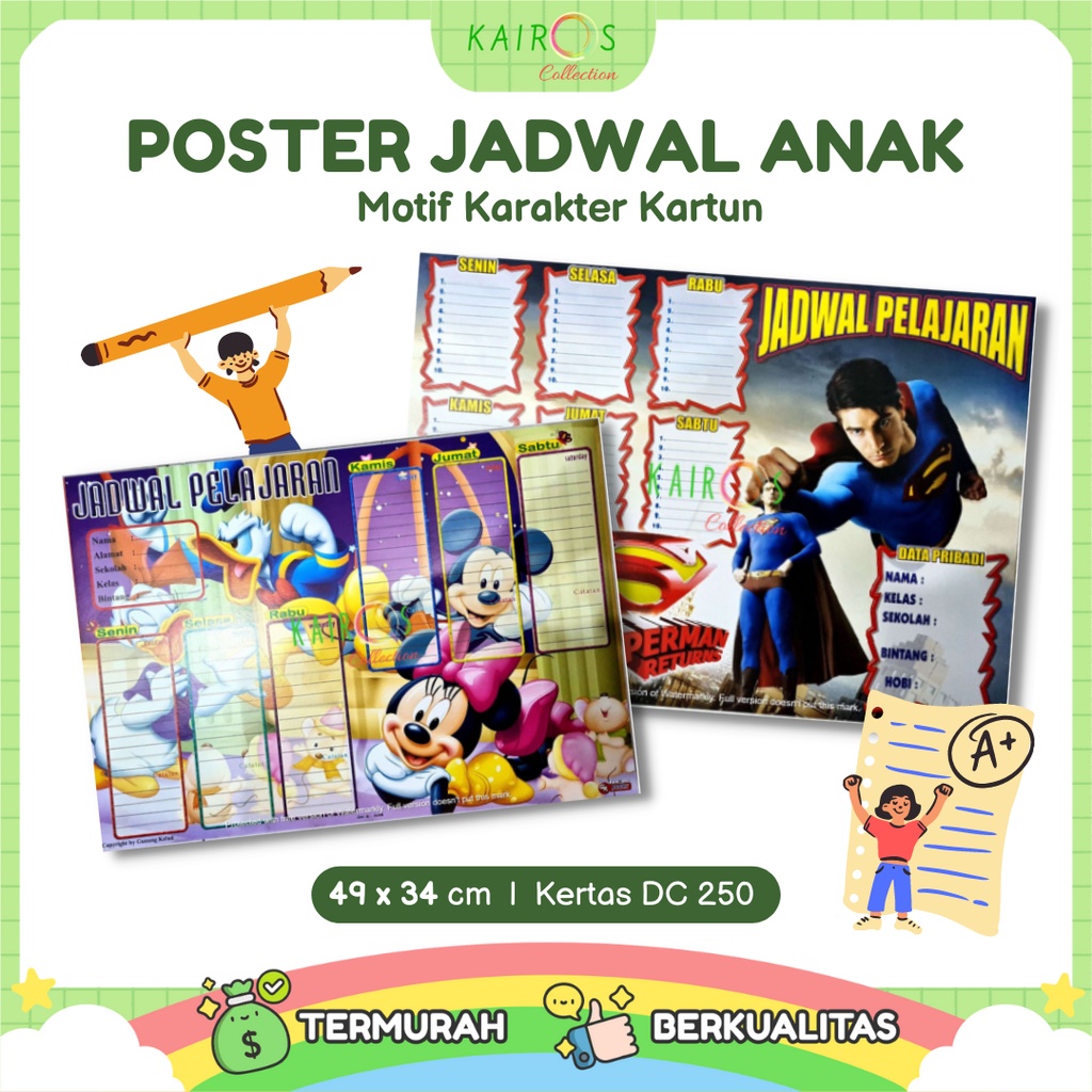 Poster Jadwal Pelajaran Anak Sekolah