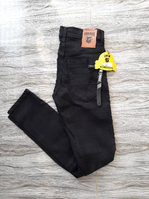 Celana jeans pria ripped jeans hitam sobek skinny street