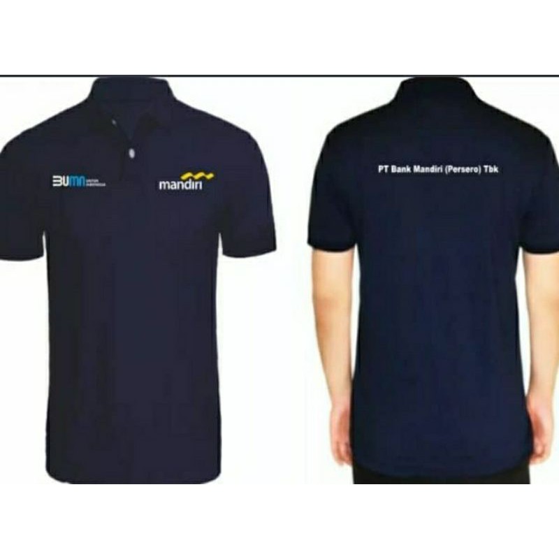 Polo Shirt Bank Mandiri Baju Kaos Polo Kerah Murah BUMN Bank Mandiri