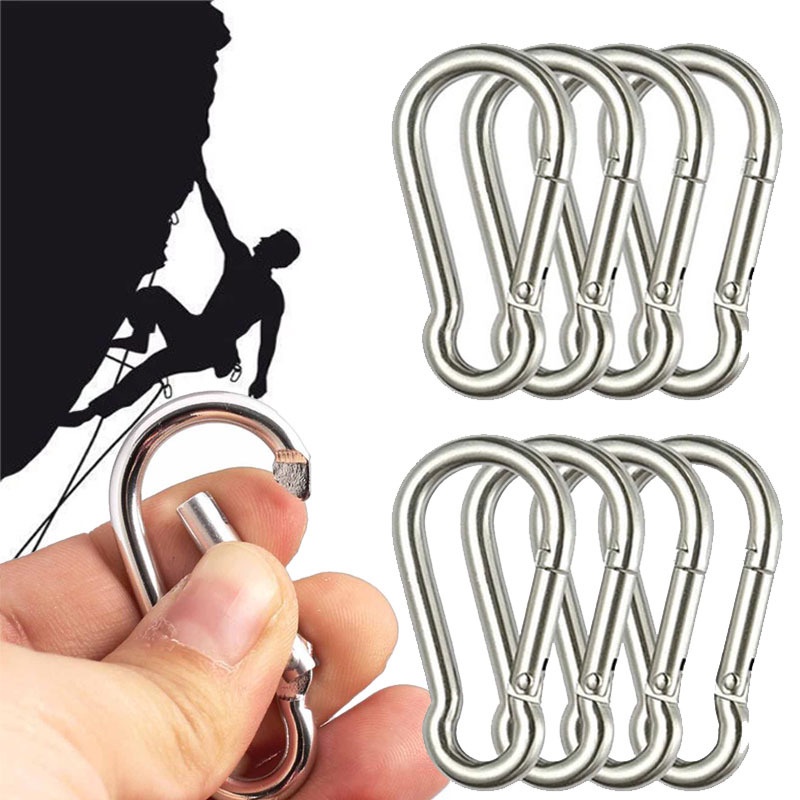 10pcs Carabiner Bentuk Labu Multifungsi Bahan Aluminum Alloy Tahan Lama Untuk Camping