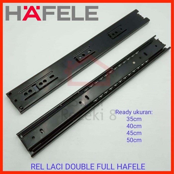 30 Cm Rel Laci Double Hafele / Full Extension Ball Bearing Track - Hidayatimalll