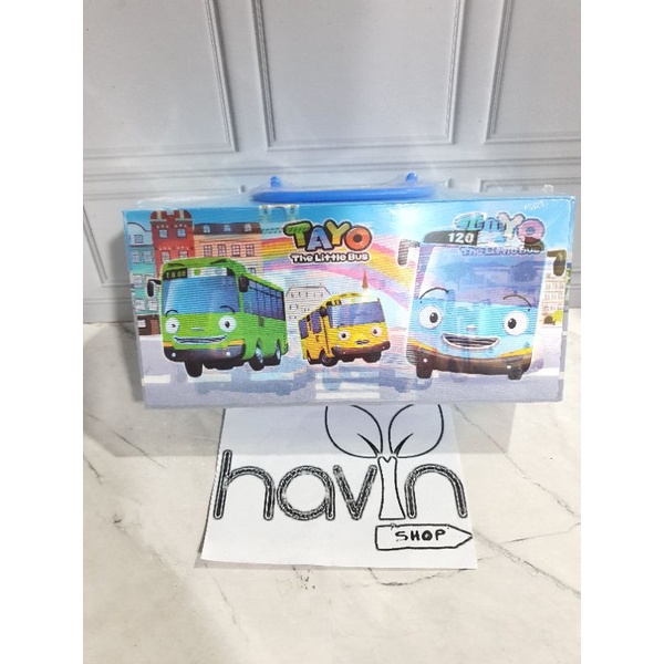 kotak pensil KODE 3 TINGKAT metalik 3dimensi/pencil case password/kotak pin-TAYO 3D