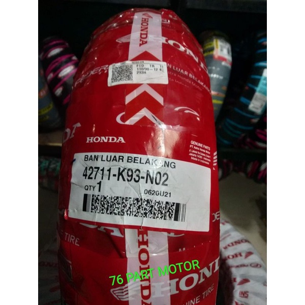 BAN BELAKANG ASLI HONDA  UK. 110/90.12 FREE PENTIL