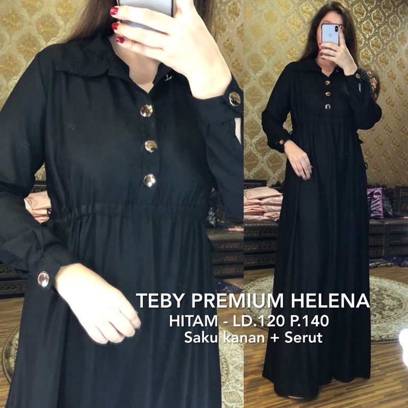 Daster arab Teby Premium Helena-Hitam