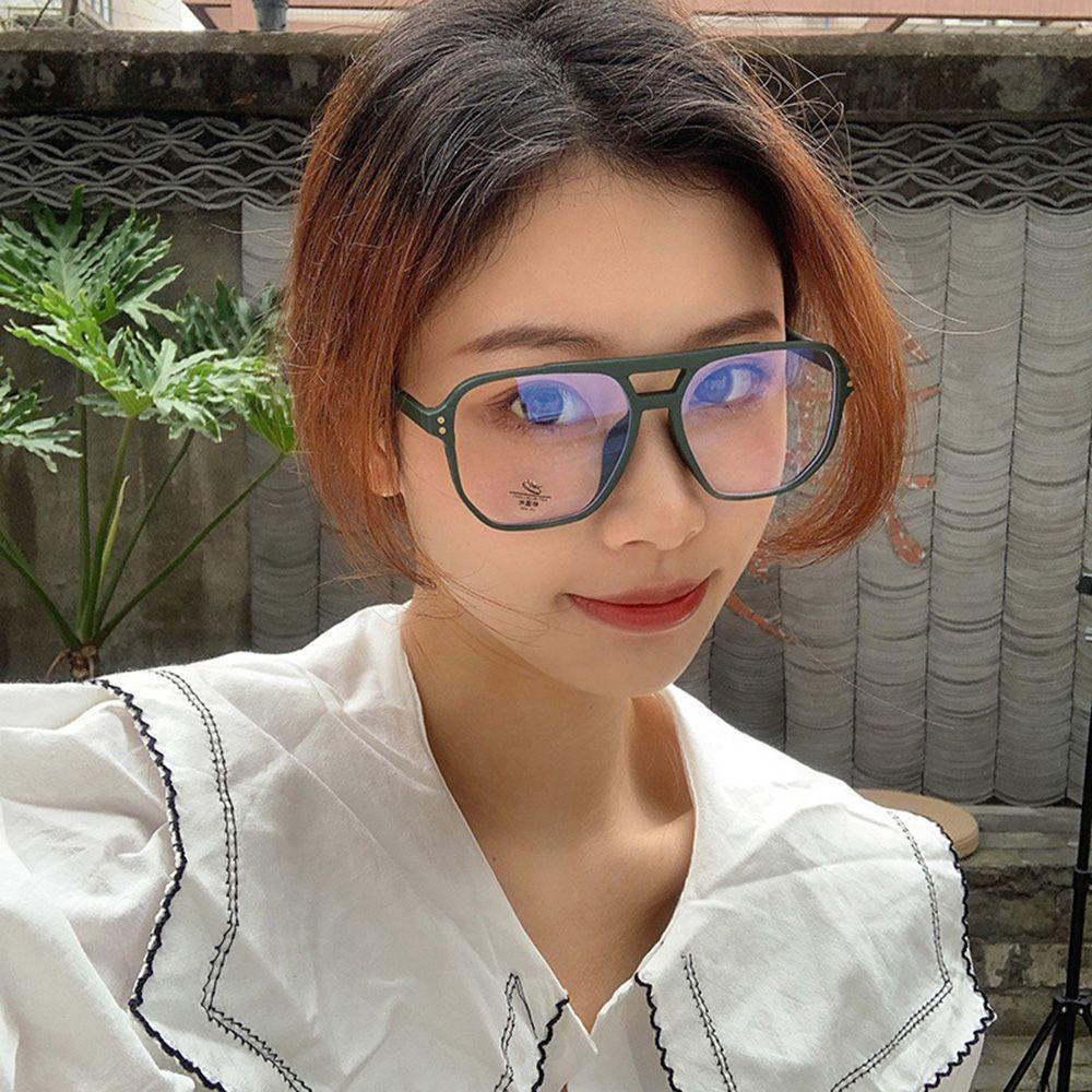 Nickolas1 Kacamata Anti-Blu-Ray Wanita Square Double Bridges Fashion Bingkai Optik Blocking Glasses