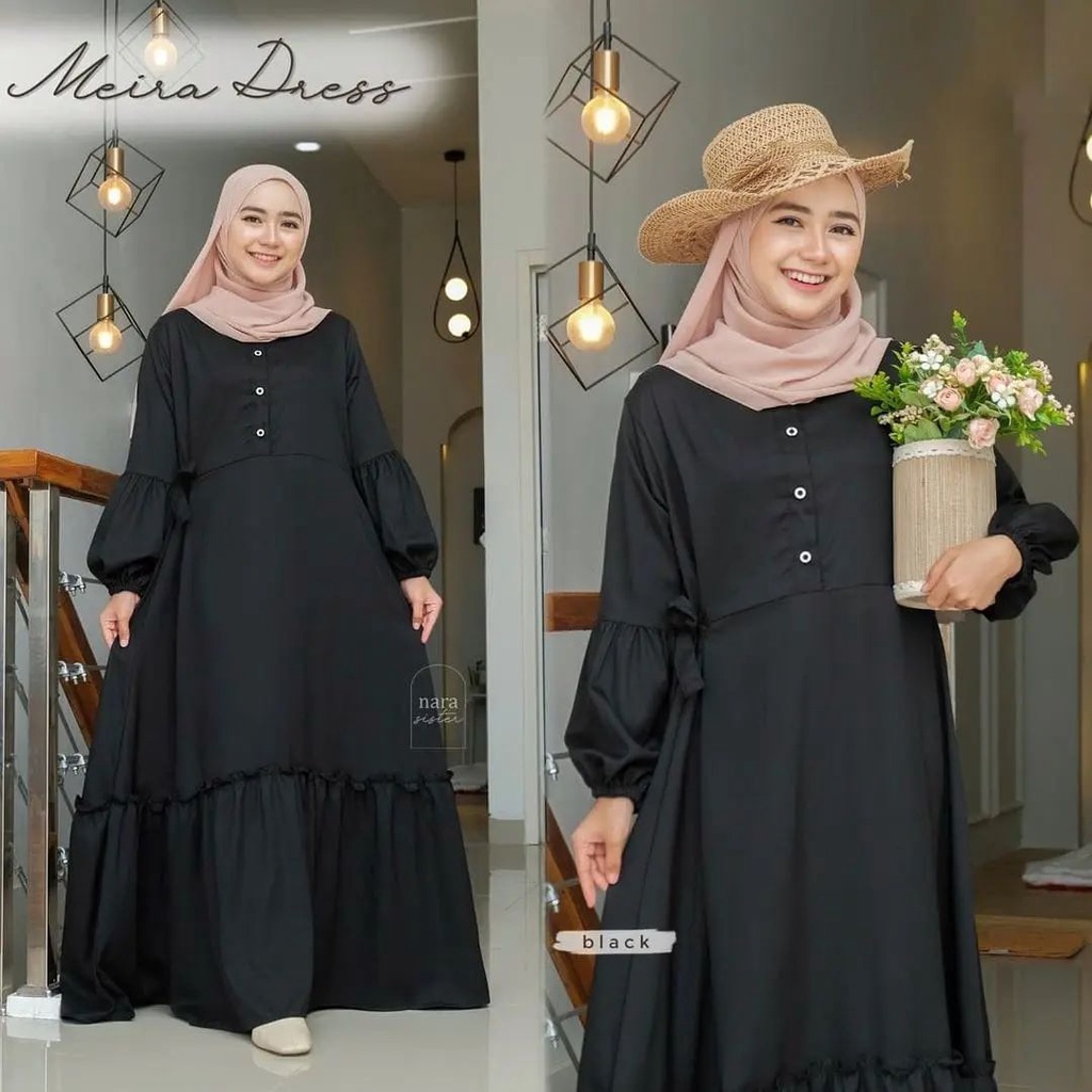 MEIRA MAXI BL KATUN RAYON OVERSIZE KANCING HIDUP BUSUI + TALI PINGGANG Gamis Wanita Gamis Wanita Terbaru 2022