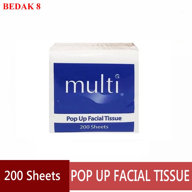 Tisu Multi Pop Up Facial Tissue 200 Sheets 2 Ply