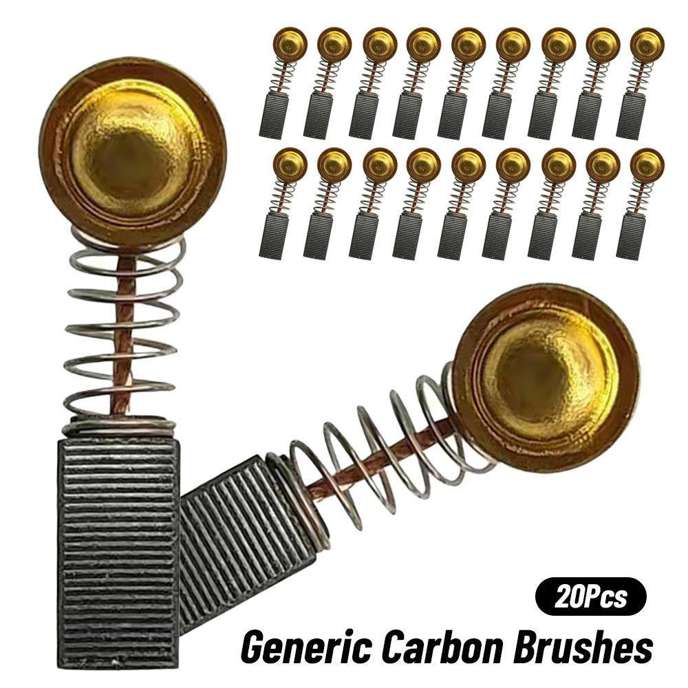 Solighter 20Pcs / Set Mata Bor Brush Rotary Mini 14.5x7.5x6.5mm Bahan Karbon Generik