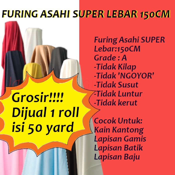 Kain Furing Asahi Super Lebar 150CM Isi 50 yard Grosir Murah