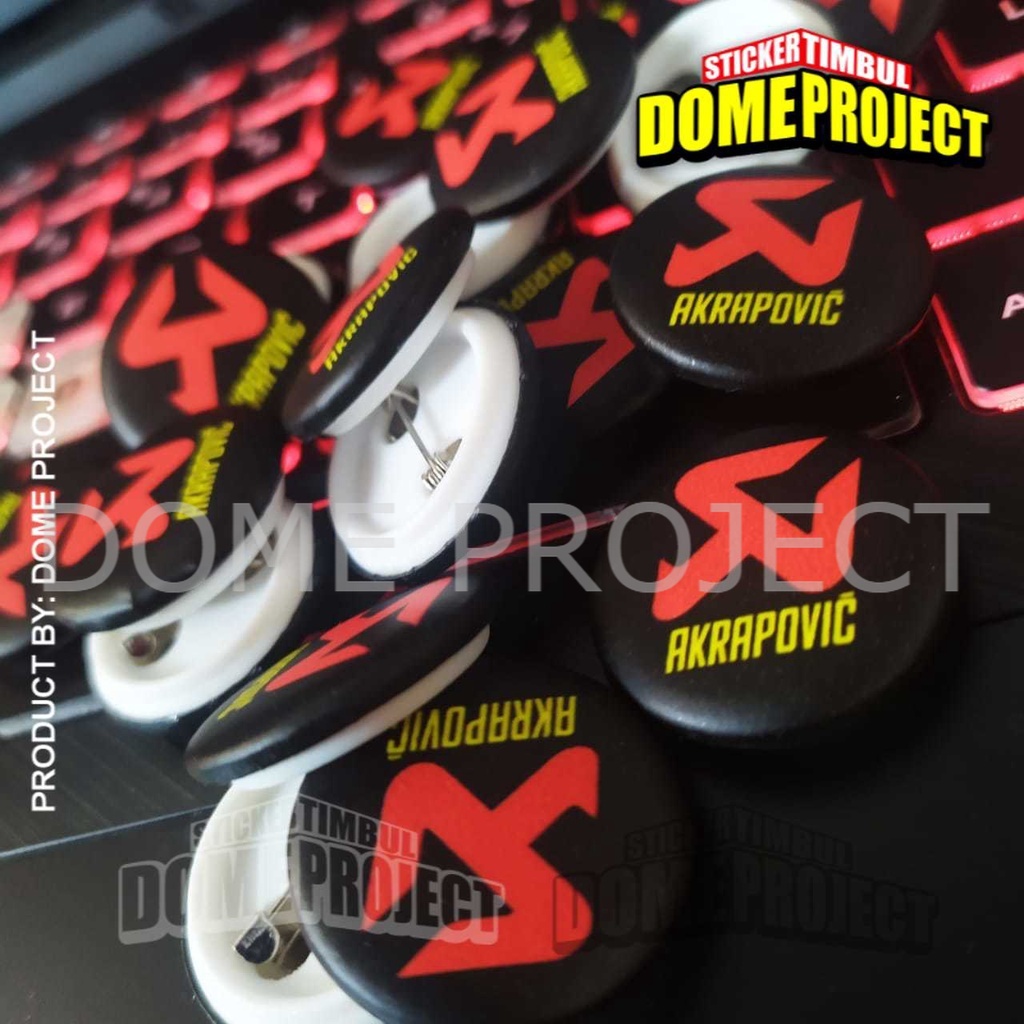 [PROMO BUY 3 GET 1] AKRAPOVIC PIN PENITI 25MM BUTTON PIN AKSESORIES ROMPI AKSESORIES TAS