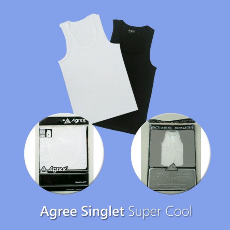 3pcs singlet agree pria dewasa / singlet katun pria / singlet pria murah / kaos dalam pria