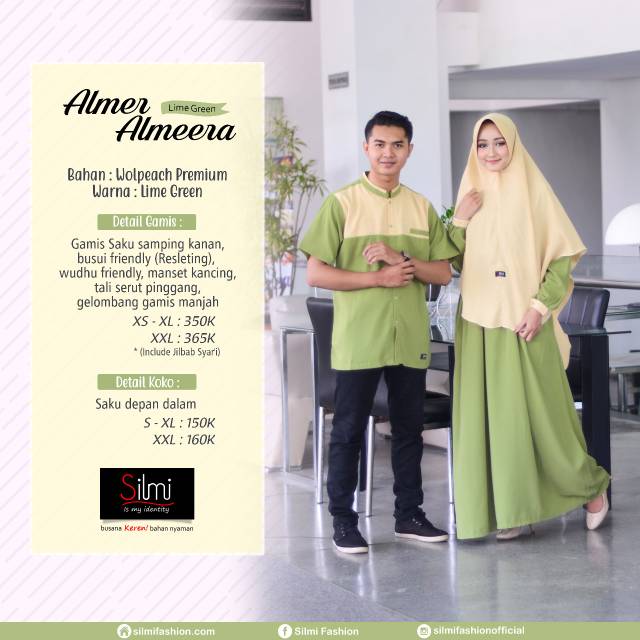 Couple Syar i Almer Almeera Lime Green Series Baju Couple Syar i Almer Almeera Lime Green Series Baju
