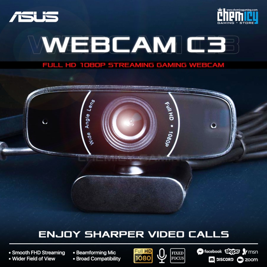 Asus C3 Full HD 1080p Streaming Gaming Webcam with Microphone