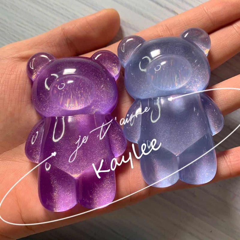 Siy Cetakan Resin Epoksi Bentuk Beruang 3D Handmade Bahan Silikon Untuk Kerajinan Tangan DIY