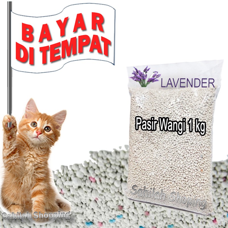 PASIR KUCING GUMPAL WANGI MURAH PASIR HAMSTER IKAN BENTONITE AROMA LAVENDER 1 KG TERMURAH