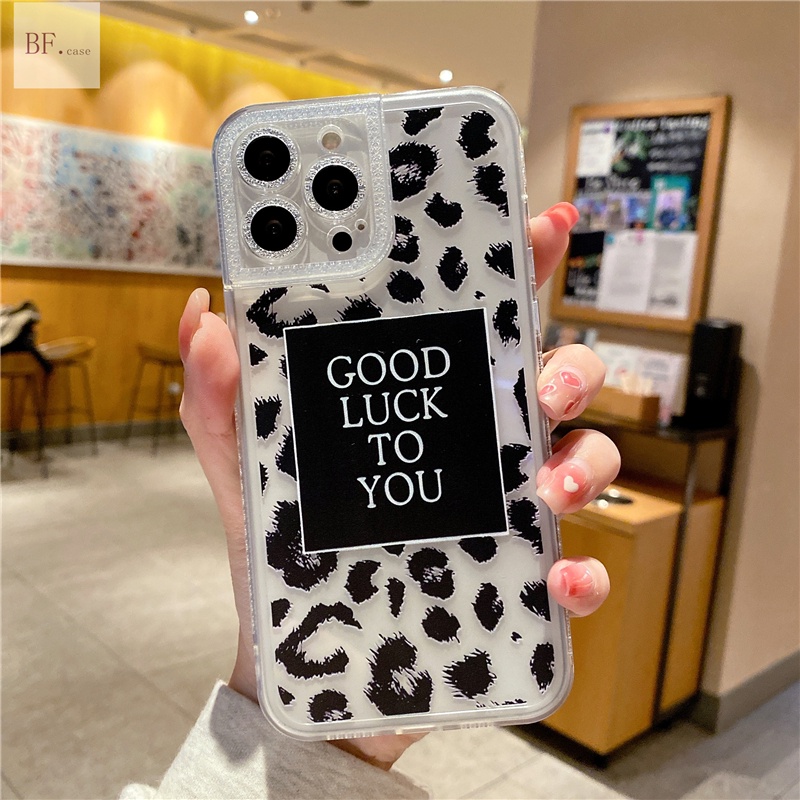 Casing Softcase IPhone 11 12 13 Pro Max X XR XSMAX 7 8 Plus 12mini 13mini Motif Leopard Hitam Hijau