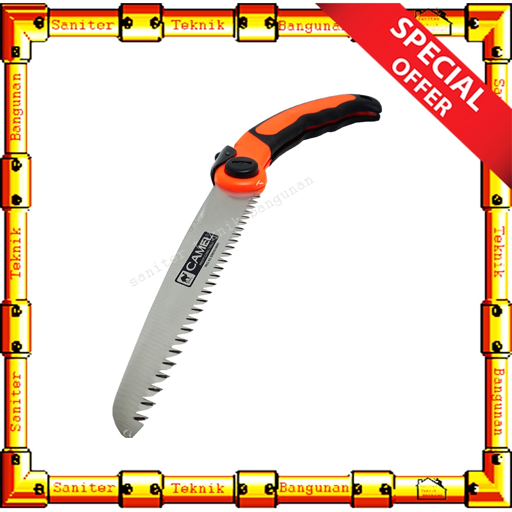 Gergaji Kayu Dahan Lipat Gagang Fiber Lapis Karet Camel Folding Saw