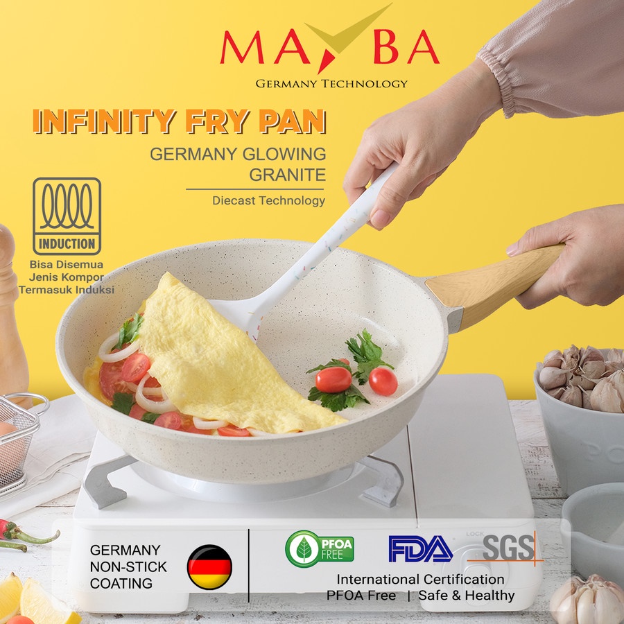 PANCI INFINITY MAYBA SET 3 IN 1 Granite Jerman | ISI PAKET Casserole + Wok + Frypan Glowing pan Glowpan- Panci Set  Premium Quality