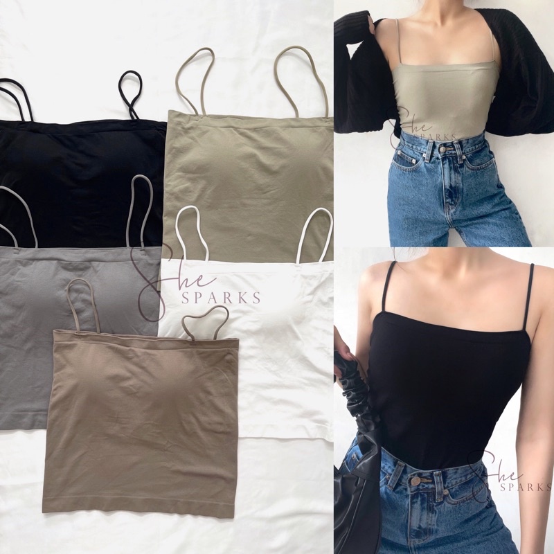 She Sparks - Ruby Spagetthi Square TankTop / Basic Inner Dalaman Wanita