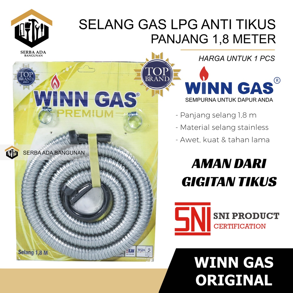 Selang Gas Kenmaster | Win Gas |  Selang Gas 1.8 Meter Murah Bagus Kuat High Quality