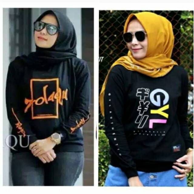  KAOS  WANITA ZOLAQU  WARNA HITAM Shopee Indonesia