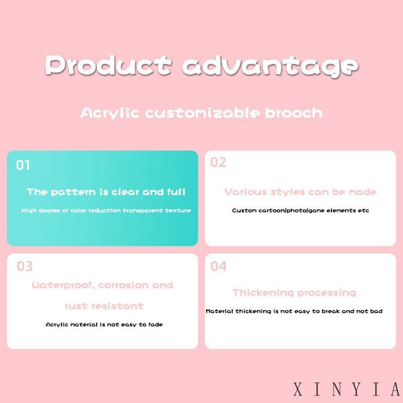 Xia.id Bros Pin Akrilik Desain Kartun Lucu Aksesoris Tas / Pakaian Wanita