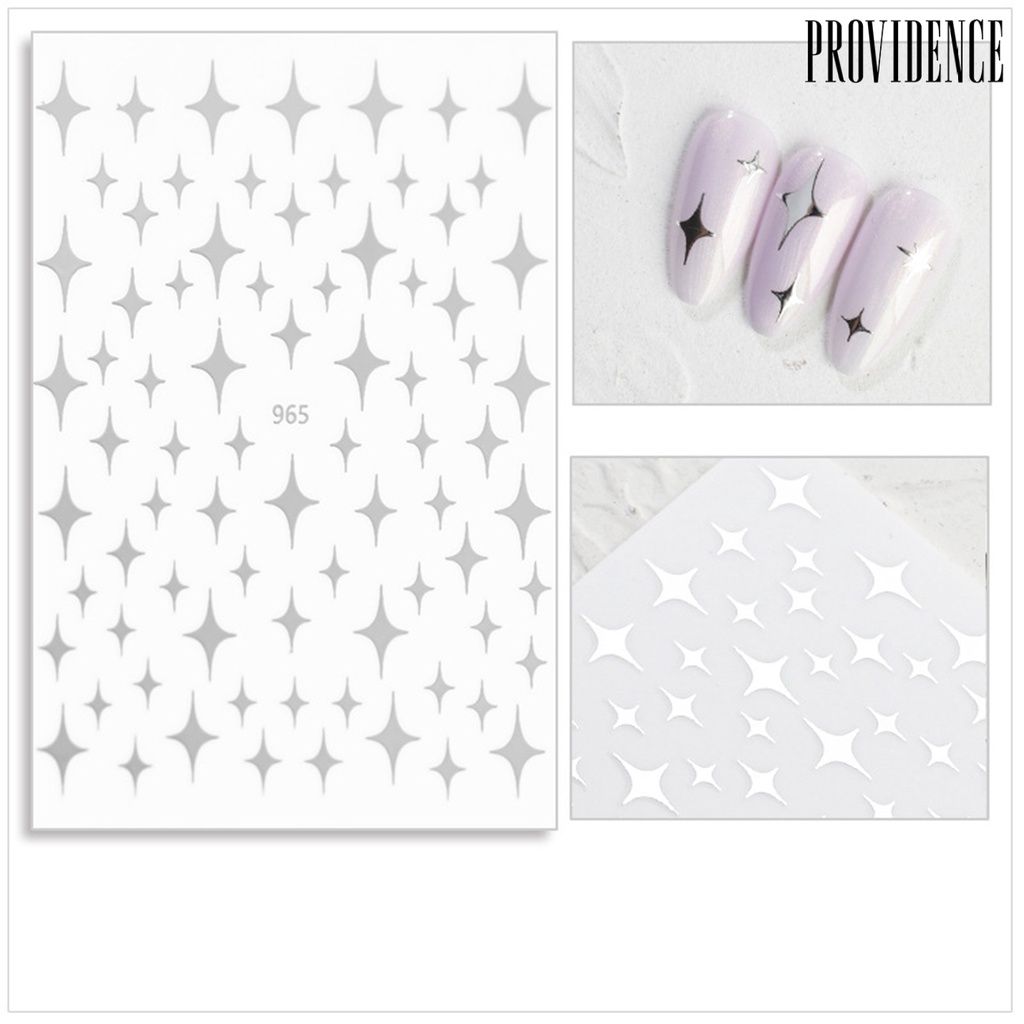 Providence 7Pcs/Set Nail Meteor Decals Back Glue Easy to Stick Glitter Starlight Meteor 3D Manicure Stickers for Female