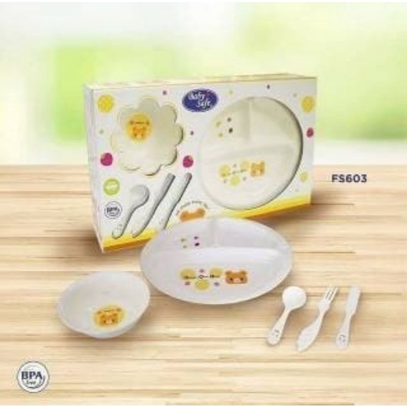 Baby Safe Feeding Set 5 Pcs (FS603)/Set Peralatan Makan Bayi Anak