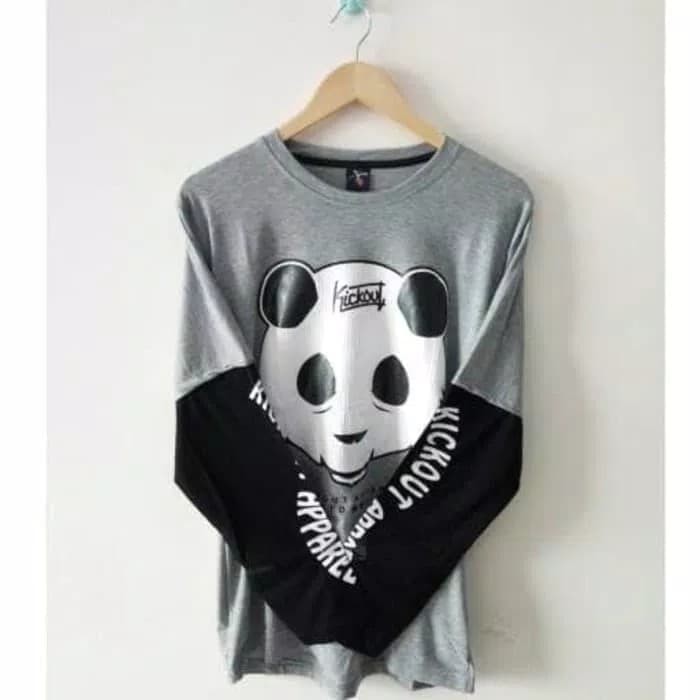 Terlaris baju kaos lengan panjang panda kickout apparel kick out distro