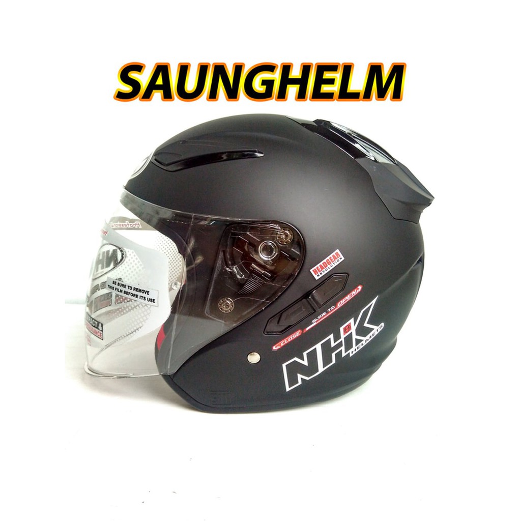 HELM NHK R1 DOUBLE VISOR SOLID HITAM DOFF  Terlaris